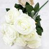 Букет имитированных роз Реалистичные искусственные розы Пучок искусственных роз с гибкими стеблями для домашнего декора вечеринок свадеб цветочных композиций