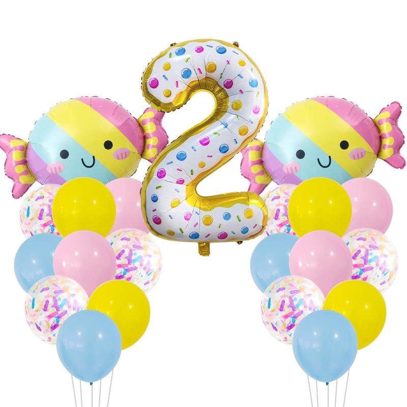 Набор цифровых шаров из конфетной алюминиевой пленки, украшение сцены для детского дня рождения, фон для оформления детского праздника