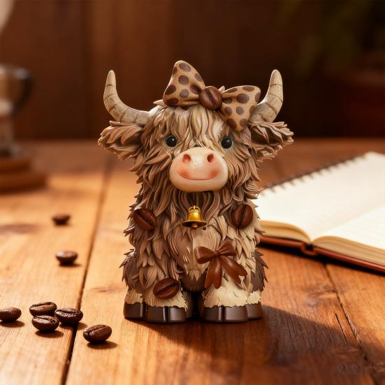 1/2 шт. Статуэтка горного скота на кофейную тематику, Кружка для кофе, Фигурка горной коровы из смолы, Скульптура, Украшение для дома, офиса, рабочего стола