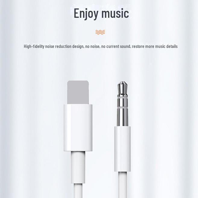 Apple Lightning To 3.5mm Audio Adapter Cable for iPhone 12 and Car AUX Audio.