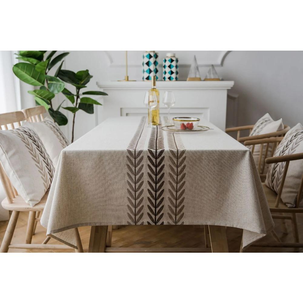 Proud Rose Новый скандинавский Лен Алмазообразный Геометрический Вышитый Водонепроницаемая Скатерть Квадратная Ткань для Полотенца