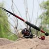 Telescopic Fishing Rod 5.0:1 Speed Metal Spool Fishing Reel Bass Freshwater Saltwater Outdoor Travel Fishing Tackle Rod Combo