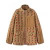 Womens Fleece Jacket With Windproof Pocket Detail Print Loose Fit Streetwear 2025