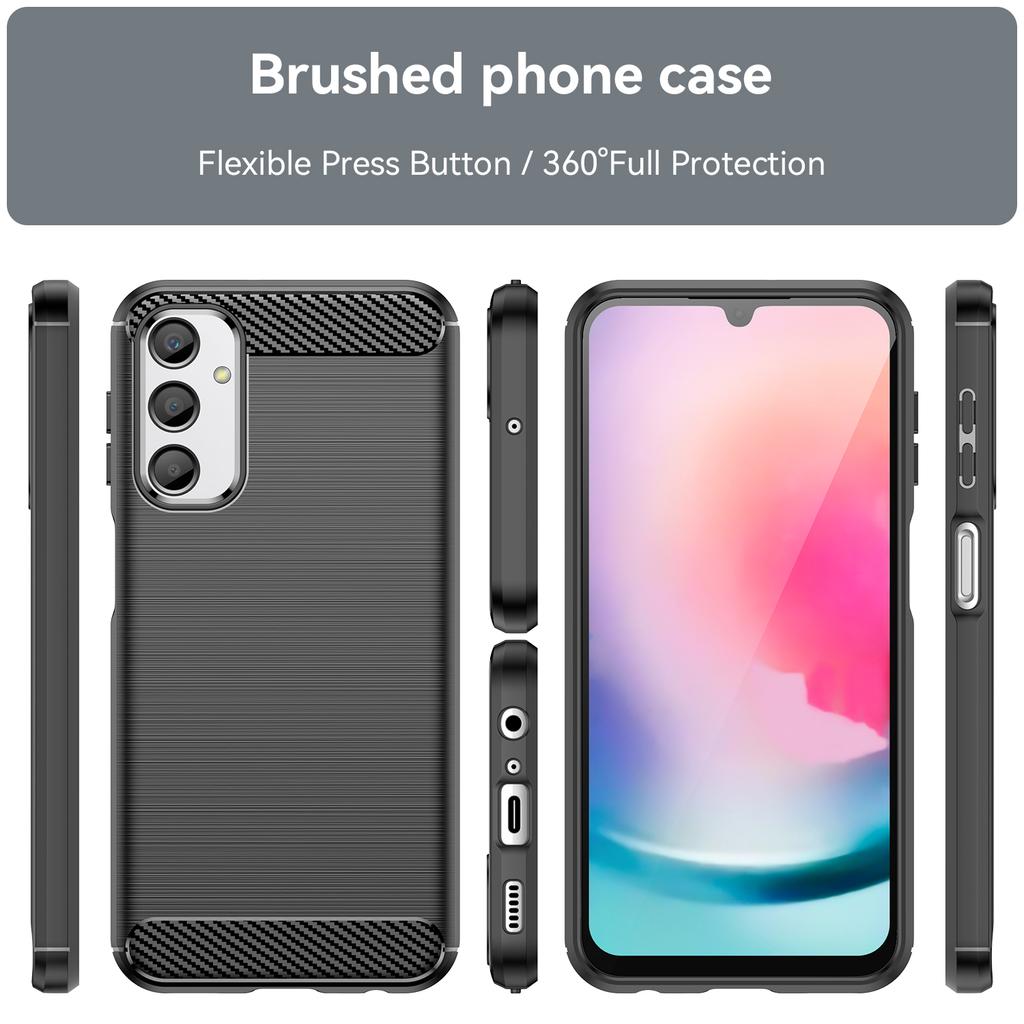 Для Samsung Galaxy A24 4G (162,1 х 77,6 х 8,3 мм) Противоцарапный чехол для телефона Текстура углеродного волокна Матовая поверхность Защитная задняя крышка