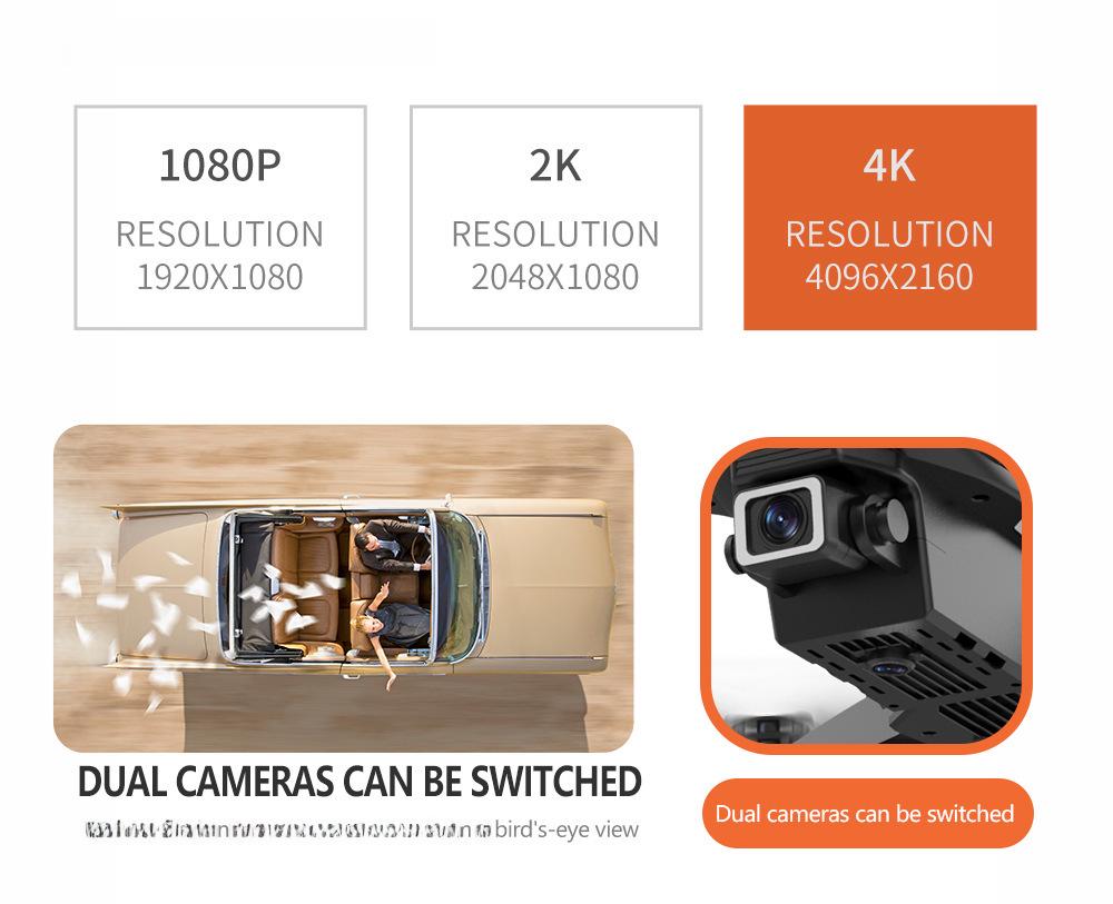 Дрон E88PRO с двойной камерой 4K, длительным временем полета и удержанием высоты