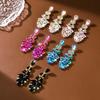 Модные Преувеличенные Серьги из Сплава с Бриллиантами Женские Длинные Многослойные Серьги с Кисточками