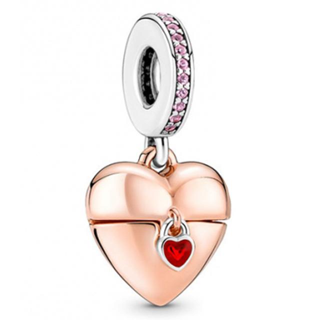 Подвеска из стерлингового серебра 925 пробы, попугай, хамелеон, ломтик лимона, розовая морская черепаха, подвеска для скутера, бусина, подходит для популярного браслета, ювелирные изделия своими руками