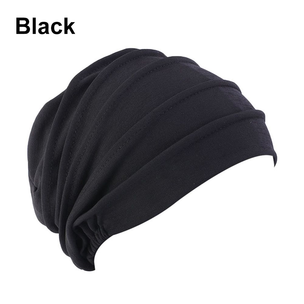 Elastic Women Turban Hat Winter Warm Muslim Hijabs Soft Cotton Head Wrap Beanies Chemo Hat Sleep Caps Hair Loss Headscarf