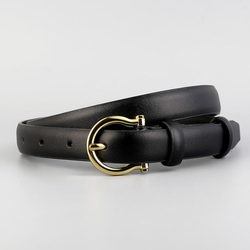 Classic Leather Woman Belt For Denim Pants With Alloy Buckle For Casual Wear