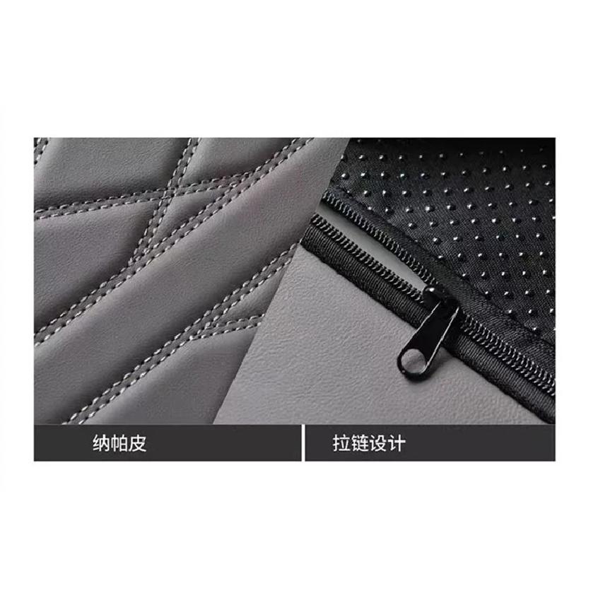 New Leather Memory Foam Car Armrest Mat Booster Console Universal Center Cushion Stripe Rhombus Embroider Armrest Seat Box
