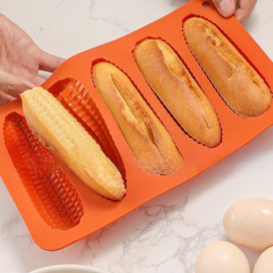 Silicone Corn Bread Stick Pan Non-Stick Tortilla Mold High Temperature Resistant Flexible Baking Mold
