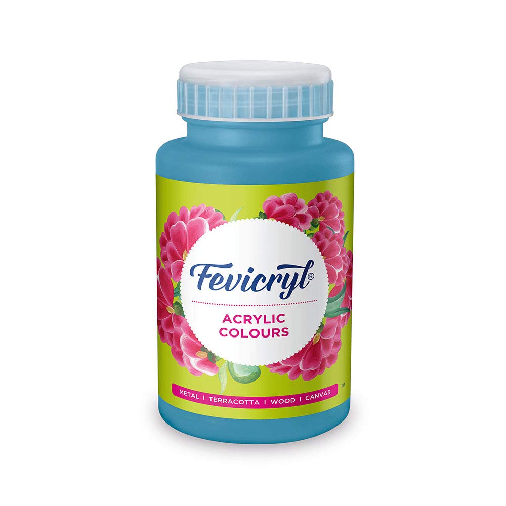 Fevicryl Acrylic Colour Sky Blue 500ml Art Craft Paint for Canvas Wood Leather Metal DIY Projects Artists School Use