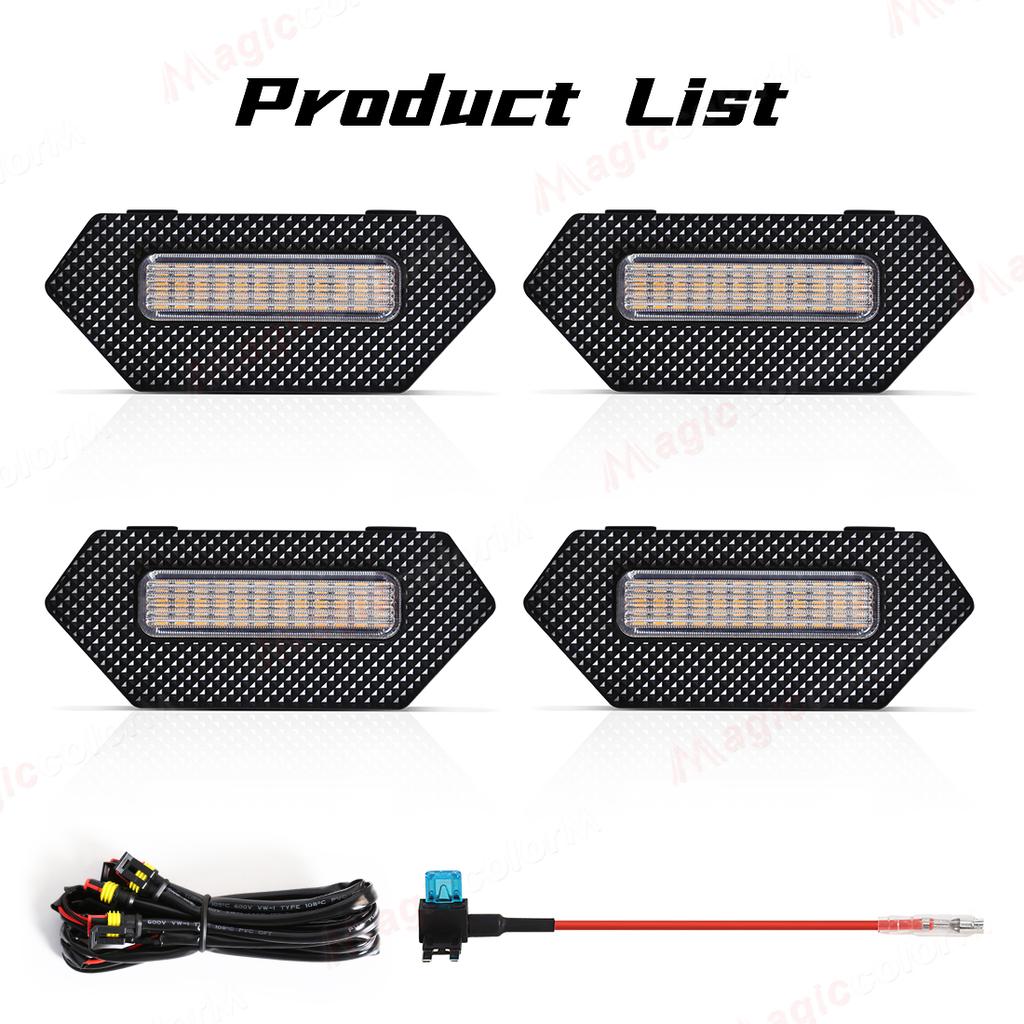 For Toyota Tacoma TRD Pro Trailhunter 2024 Car Front Grille Light LED Yellow Warning Light Daytime Running Lamp Headlight 12V