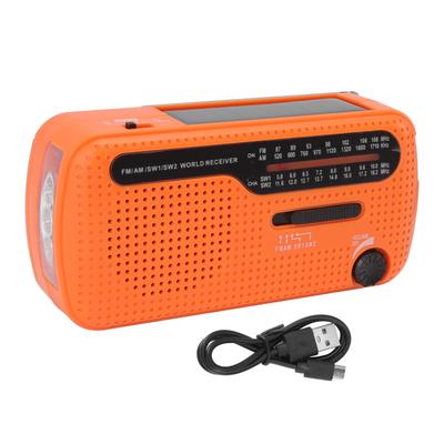 Радиоприемник с ручкой AM FM SW1 SW2, аварийное метеорологическое радио на солнечных батареях со светодиодным фонариком для использования на открытом воздухе