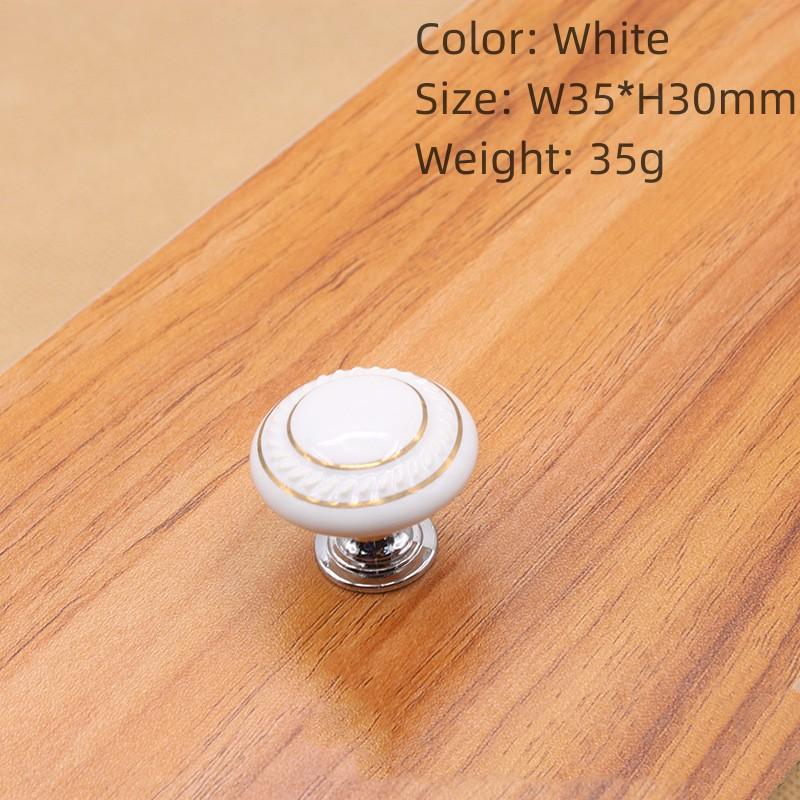 European Ceramic Knob Cabinet Handles Ceramic Handle Cabinet Zinc Alloy Base Round Handle
