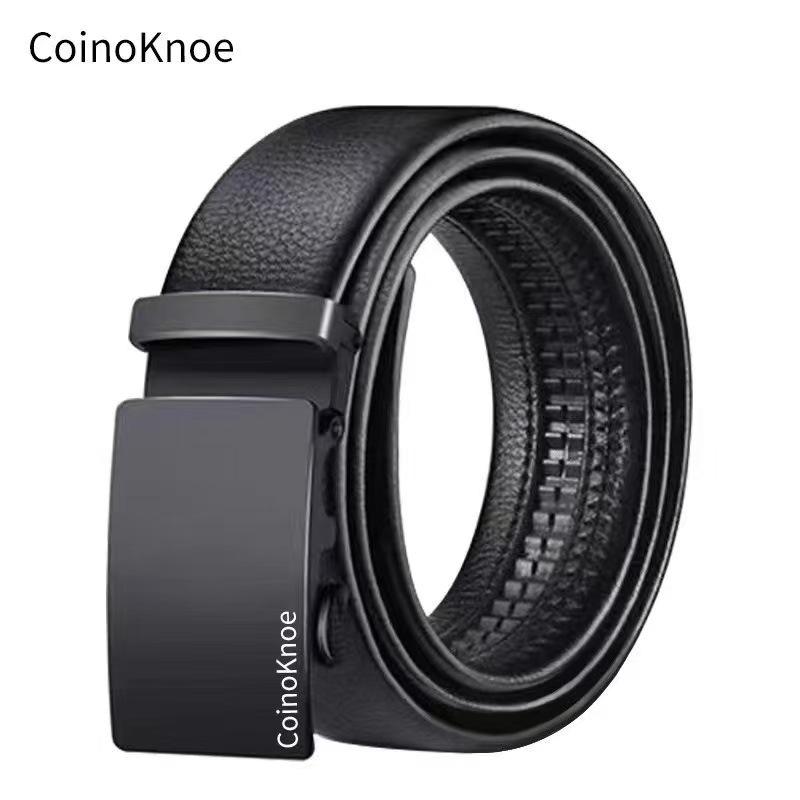 Мужской ремень с автоматической пряжкой, ремень из искусственной кожи, классический трендовый ремень