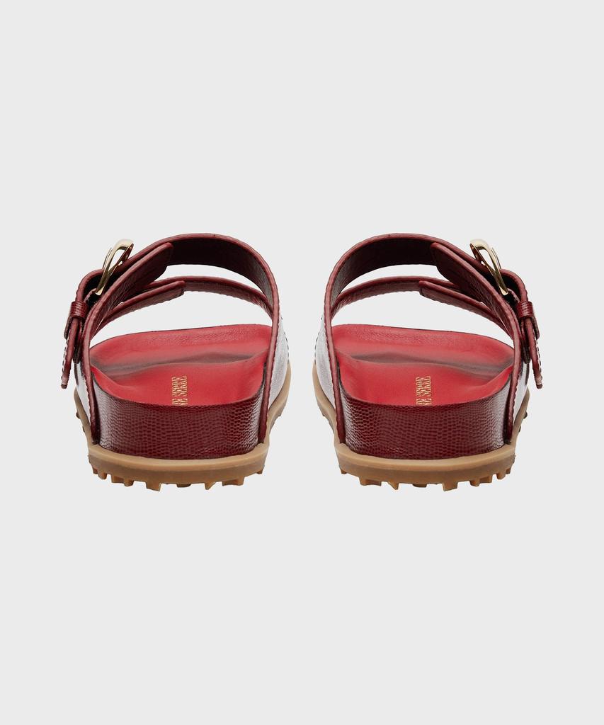 Marine Serre (M) Men'S Lizard Printed Leather Ms Slide Red Lizard Printed Leather Ms Slide Rd10 Red