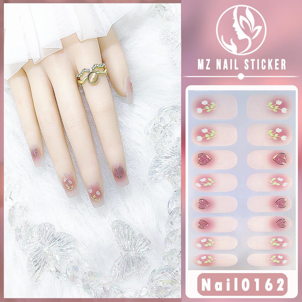 ZSM 3D Gel Nail Wraps, New Viral Elegant Style Waterproof Long Lasting Nail Stickers, No Top Coat Required
