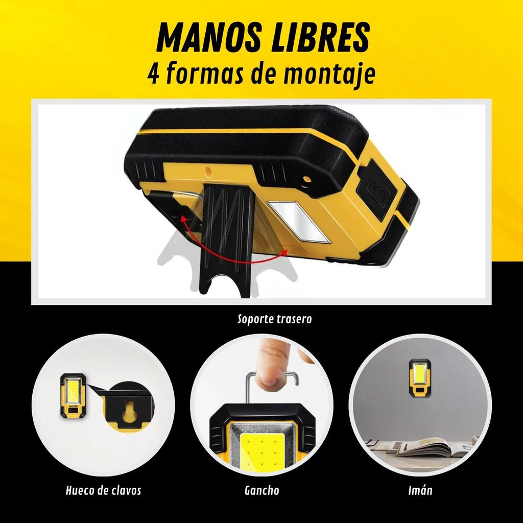 4000 мАч перезаряжаемый рабочий фонарь 30 Вт супер яркий COB фонарик с магнитным портативным внешним аккумулятором для кемпинга аварийная лампа