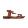 Women's Platino Leather Flat Sandals with Buckles