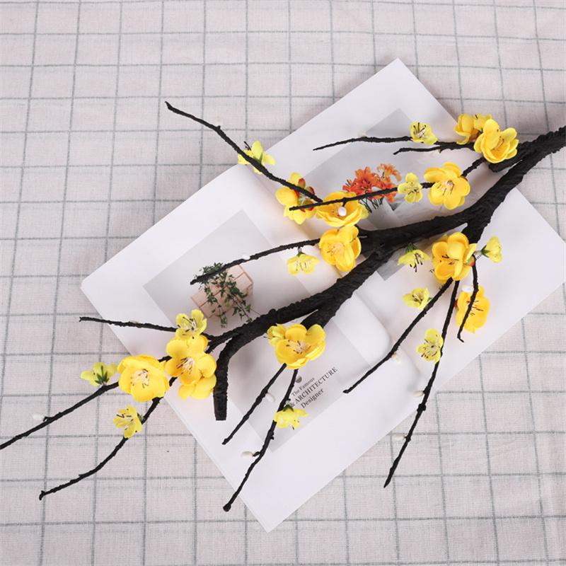 96 см в длину искусственный 4-х столбчатый цветок сливы для гостиничной спальни шелковый цветок гостиная цветочное украшение для входа имитация воскового цветка сливы