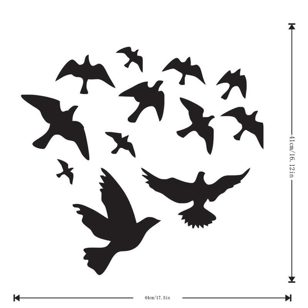 Наклейки с птицами на окнах, силуэты, защита стеклянных дверей и птицы