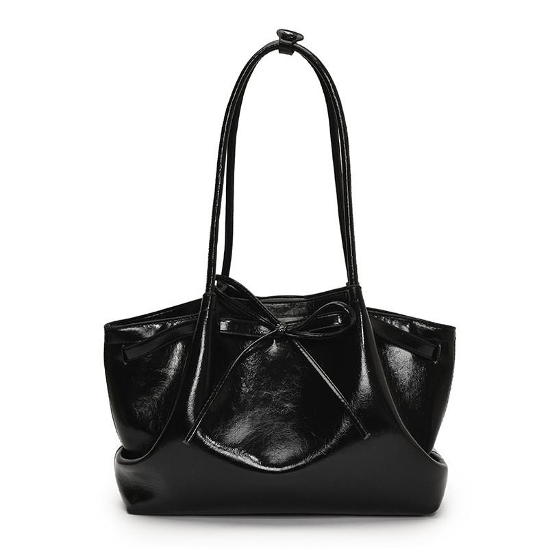 Цвет Однотонный Простой Декор в виде банта Плиссированный дизайн Женская Повседневная Сумка на плечо Тоут