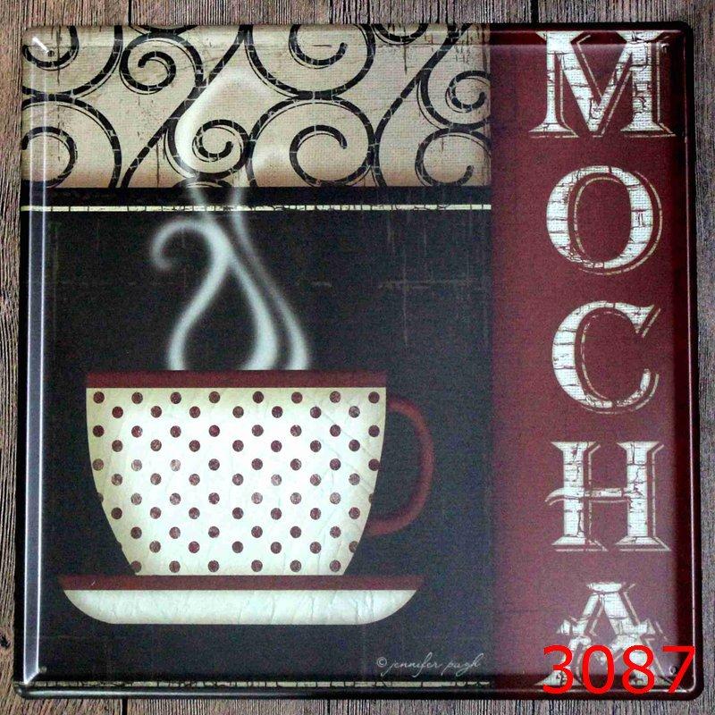 Coffee European Retro Frameless Tin Painting Food Stall Retro Crafts