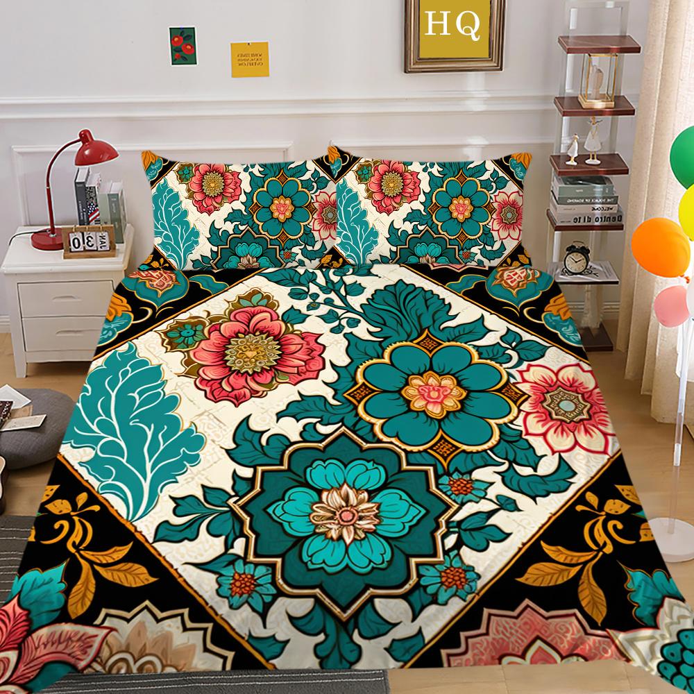 Декор спальни из микрофибры с красивым цветочным принтом, женское покрывало, королевский размер, домашнее постельное белье, костюм