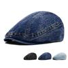 Denim Beret British Vintage Men's Peaked Cap Spring Autumn Forward Cap
