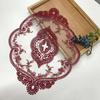 European Style Insulation Dining Mat Oval Coffee Drink Pad Lace Embroidered Coaster  for Home Decor