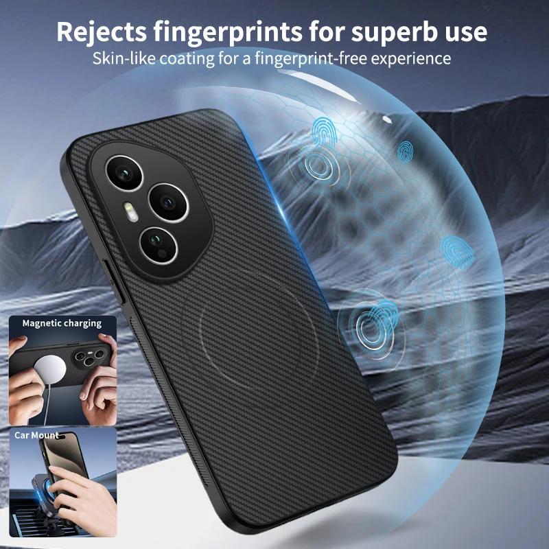 For Honor 400 Lite 200 Smart Pro Phone Case Magnetic Wireless Charging Lens Protect Shockproof Silicone Leather Back Cover Cases
