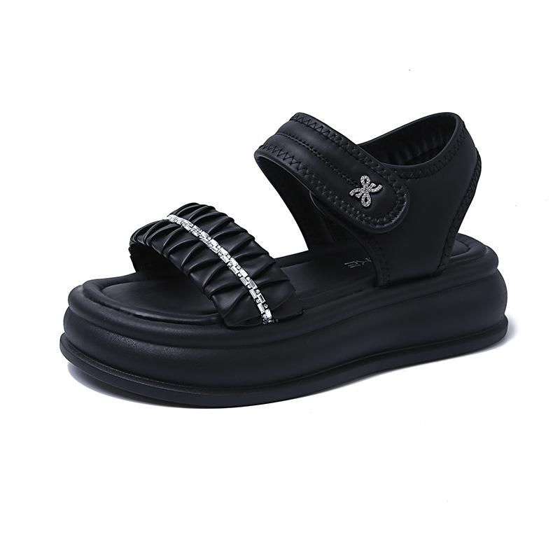 Модные летние женские сандалии 2025 Платформа Римские сандалии Уличные Противоскользящие Повышающие рост Пляжные сандалии Вечеринка Повседневные Сандалии для женщин