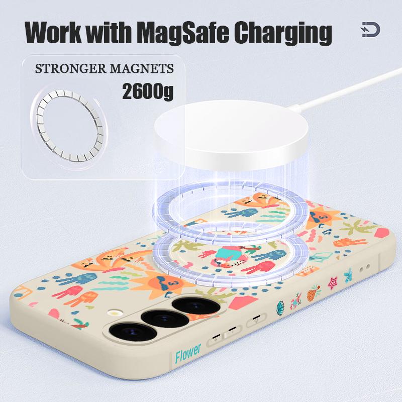 Красочный Мультяшный Чехол Для Samsung Galaxy S25 Ultra S24 S23 S22 Plus S21 S25 FE Магнитный Для Magsafe Мягкий Силиконовый Чехол