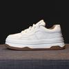 Platform Leather White Shoes Women's New Autumn Fashionable Stylish Height Increasing Leisure Board Shoes Sneaker