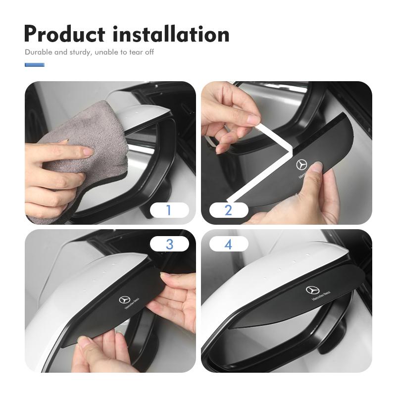 ZHM3 2PCS Car Rearview Mirror Sticker Rain Eyebrow Protector Cover For Mercedes Benz W202 W212 W126 W140 W168 W177 CLS GLE GLC GLS