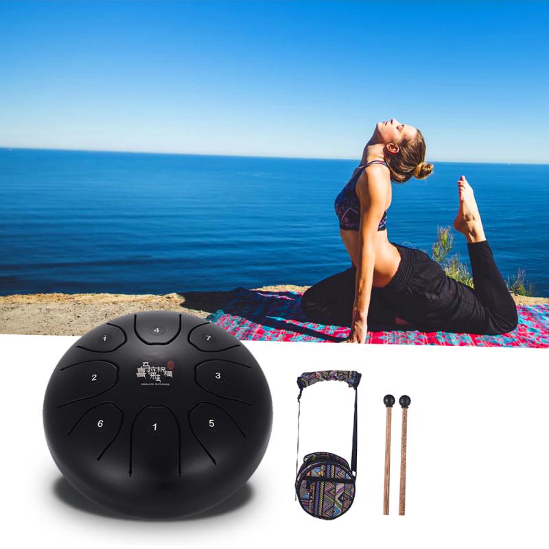 5.5 Inch C Key Steel Tongue Drum Mini 8-Tone Steel Hand Pan Drum Percussion Instrument with Drum Mallets Carry Bag new