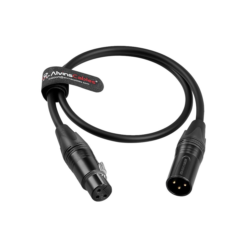 Кабели XLR Балансный Микрофонный Экранированный Совместимый с Sennheiser Sound Zaxcom 1м Alvin's 3-контактный Папа-Мама Кабель, Конструкция с Защитой от Шума, Shure,