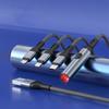 Универсальный мульти-USB кабель 4 в 1, нейлоновая оплетка, шнур для быстрой зарядки, адаптер с разъемами Type-C USB, тип прикуривателя