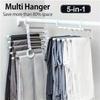 1 шт. 5 в 1 многофункциональный органайзер для шкафа, вешалка, экономящая место стойка для хранения одежды и брюк.