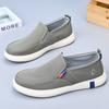 Мужская обувь из ткани, весенние и летние туфли с одной педалью, дышащие, прогулочные, ленивые, повседневные туфли с мягкой подошвой, удобные и легкие, мужская парусиновая обувь