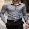 Men's stylish long-sleeve shirt with unique decorative patterns, great for various occasions.