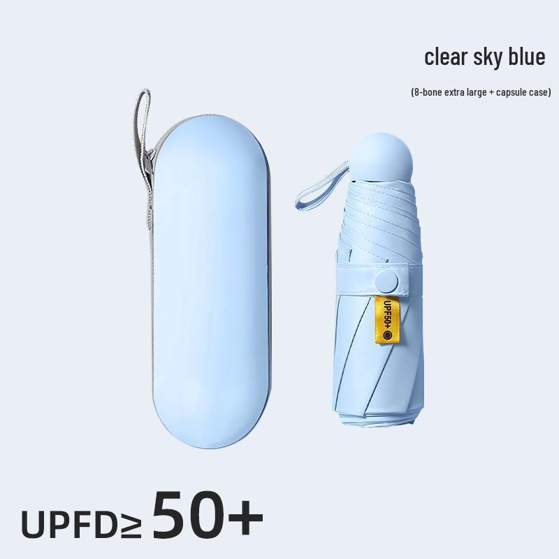 Компактный складной зонт с защитой от УФ-лучей и черной подкладкой