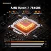 Мини-ПК BOSGAME Ryzen 7 7840HS 32 ГБ DDR5 5600 МГц 1 ТБ NVMe PCIe SSD Мини-ПК Windows 11 Radeon 780M RYZEN AI Engine 6E HDMI DP Двойной LAN VC Паровая камера