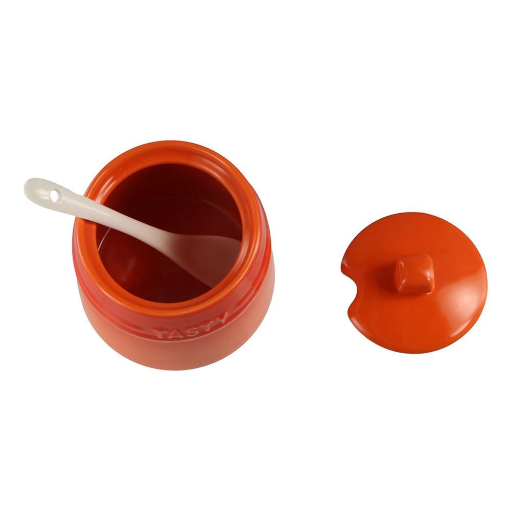Gradient Colored Ceramic Spice Jar Lid Sugar Pot Modern Kitchen Canisters Home