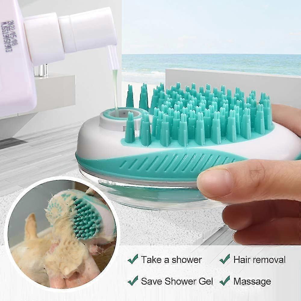 2 Pieces Green Dog Bath Brush, Pet Bath Massage Brush, For Shampooing And Massaging Short-long Haired Cats And Dogs