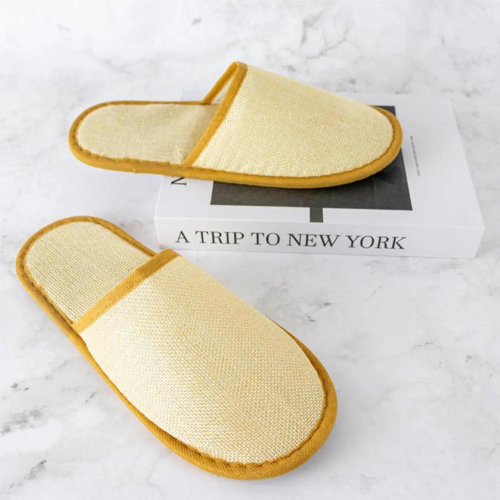 Thickened Non-Slip Disposable Slippers for Hotels, B&Bs, Beauty Salons, Home Hospitality - Cotton & Linen, Breathable