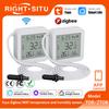Tuya Zigbee WiFi Temperature Humidity Sensor 1M External Sensor Cable Probe APP Remote Control Work With SmartLife Yandex Alexa