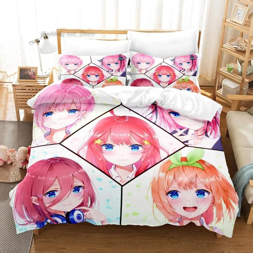 The Quintessential Quintuplets Bedding Collection Single Twin Full Queen King Size Bed Collection Aldult Kid Bedroom Duvetcover Collections 3D Anime