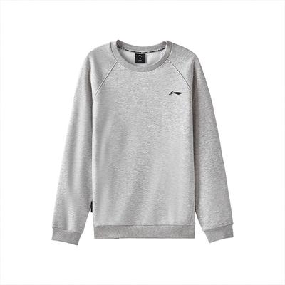 Li-Ning Толстовка унисекс AWDVH05-2 с флисовой подкладкой, толстая, однотонная, с круглым вырезом, рукавами реглан, модный пуловер, простая модная толстовка